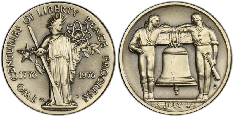 1976-W Medal Two Centuries of Liberty Peace Silver Matte Finish