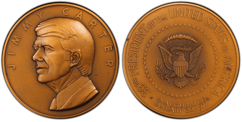 1977-FM Bronze Medal Jimmy Carter Inauguration 70mm Antique Finish
