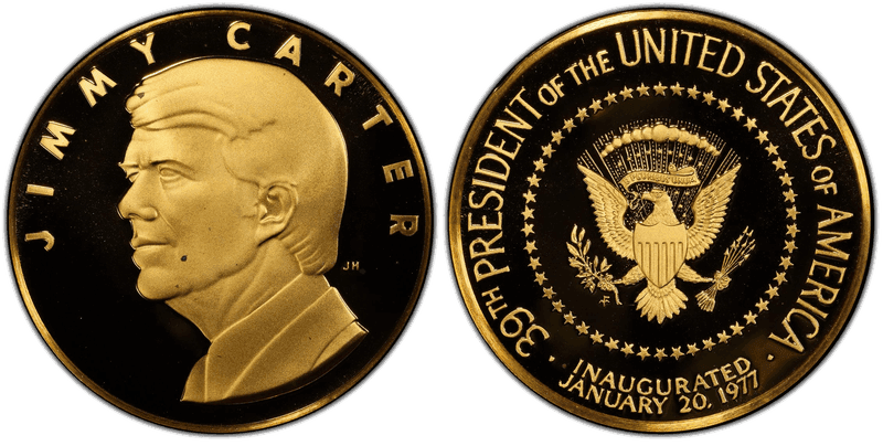 1977-FM Medal Jimmy Carter Inauguration Gold