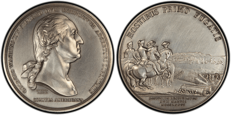 1978 Medal GW-09-P6 Silver Restrike Washington Before Boston