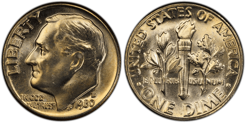 1980 Roosevelt Dime