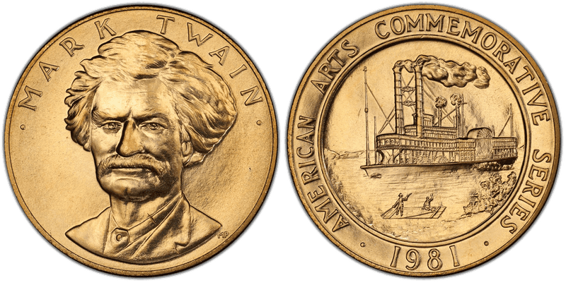 1981 American Arts Commemorative Medallion - Mark Twain