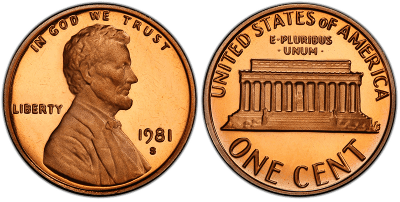 1981 (S) Lincoln Memorial Cent - Proof Type 1