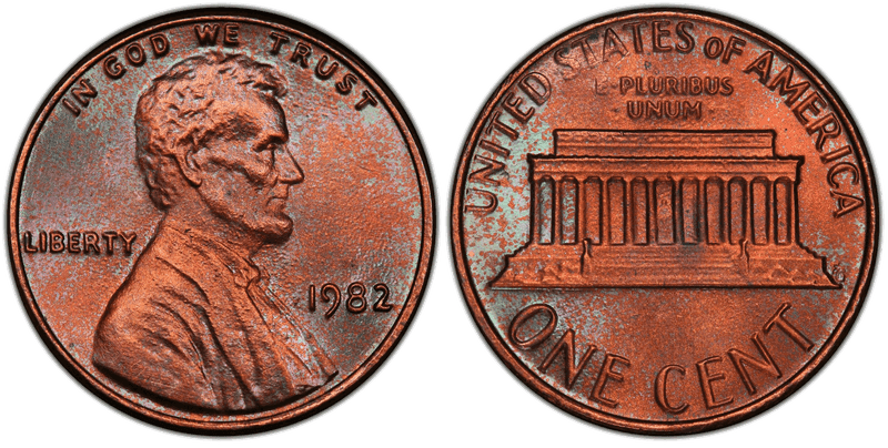 1982 (P) Lincoln Memorial Cent - Zinc Large Date