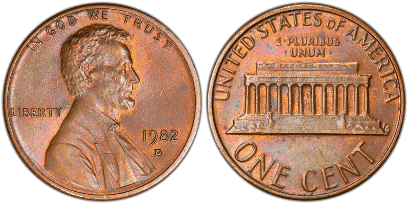 1982 (D) Lincoln Memorial Cent - Zinc Small Date