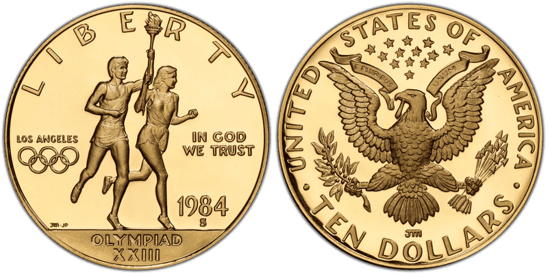 1984 (S) Proof Los Angeles Olympiad Commemorative Ten Dollar Gold