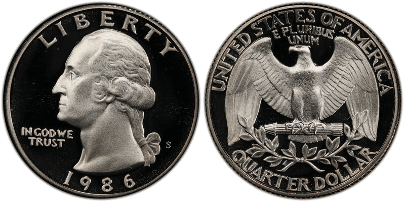 1986 (S) Proof Washington Quarter