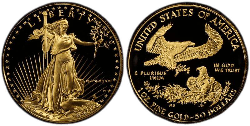 1986 (W) Proof American Eagle Fifty Dollar Gold