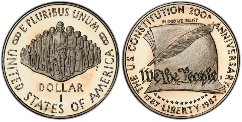 1987 (S) Proof Constitution Dollar
