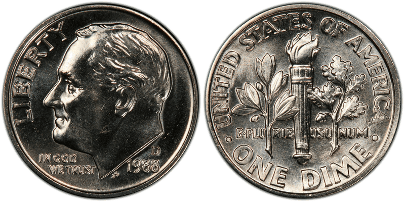 1988 Roosevelt Dime