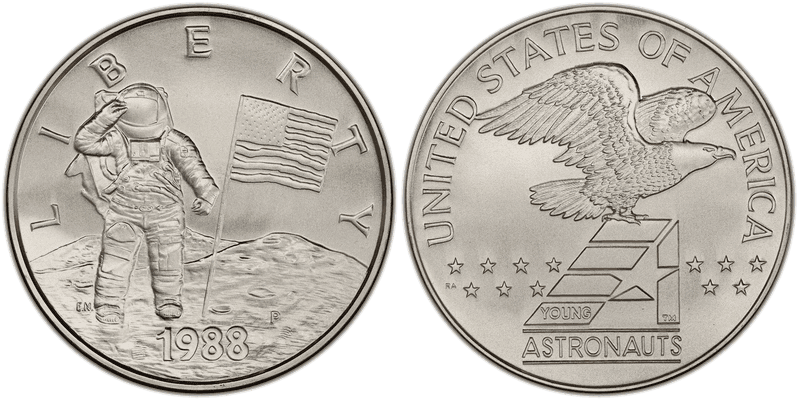 1988-P Silver Medal D1988-2a, 76mm 12oz Young Astronauts