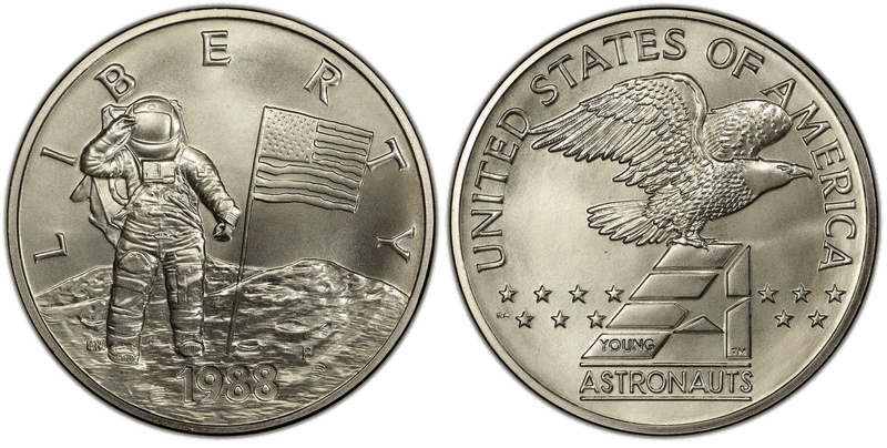 1988-P Silver Medal D1988-2d, Astronaut Small