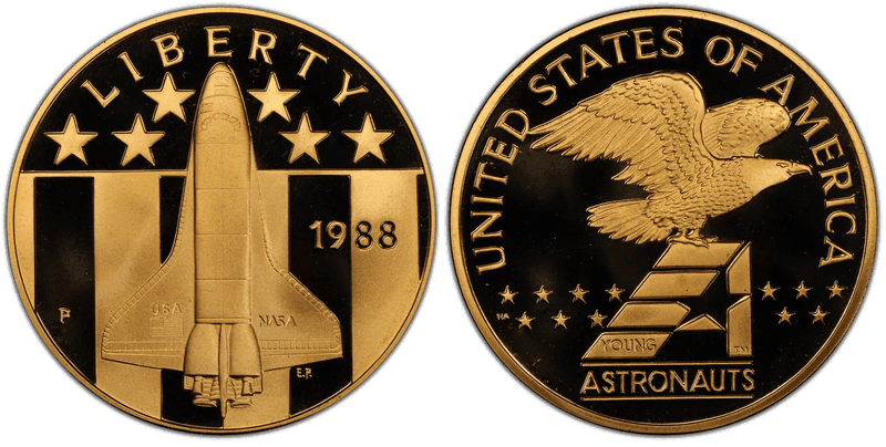 1988-P Medal D1988-3a, Young Astronauts Space Shuttle 38mm