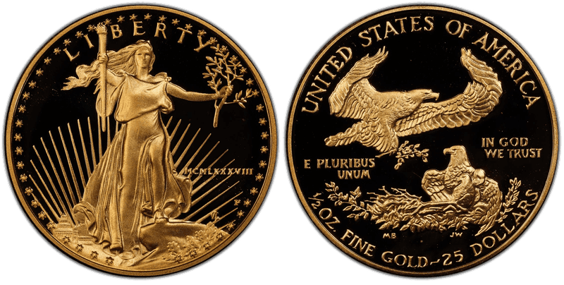 1988 (P) Proof American Eagle Twenty Five Dollar Gold