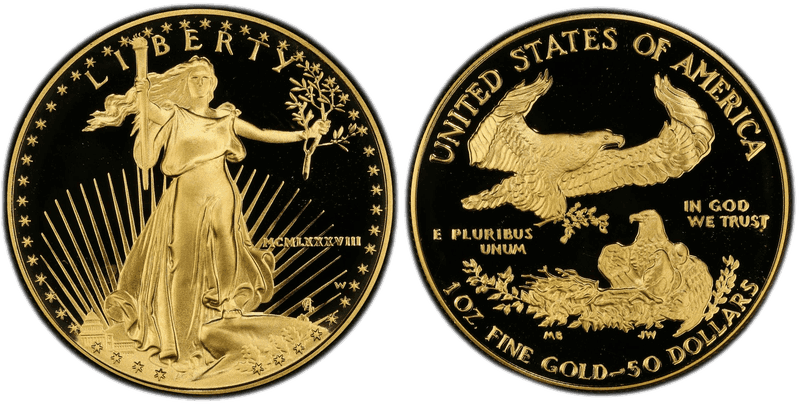 1988 (W) Proof American Eagle Fifty Dollar Gold