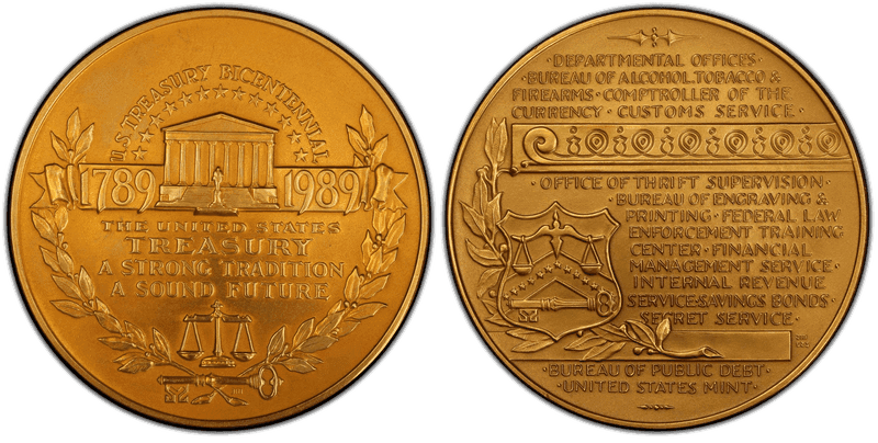 1989 Bronze Medal US Treasury Bicentennial 76mm