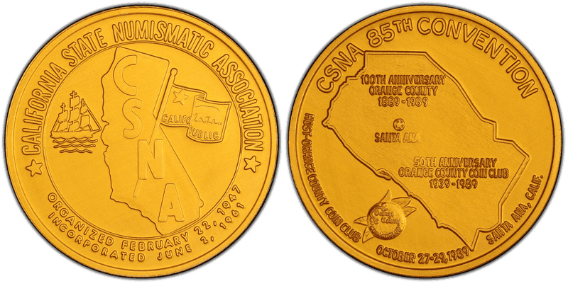 1989 Medal C.S.N.A. 85th Convention Anodized Aluminum