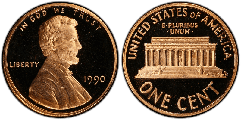 1990 (S) Lincoln Memorial Cent - Proof No S