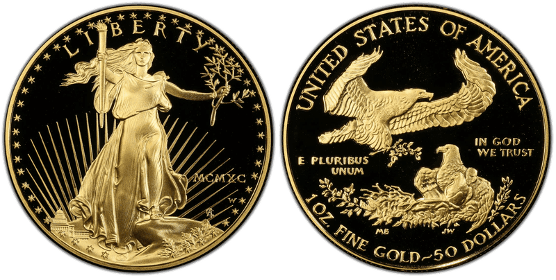 1990 (W) Proof American Eagle Fifty Dollar Gold