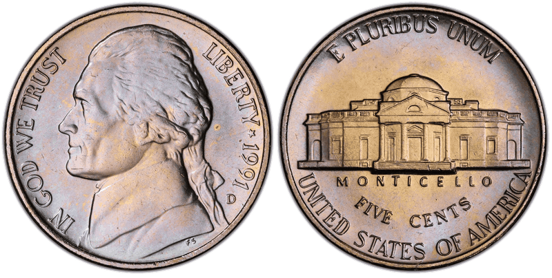 1991 Jefferson Nickel