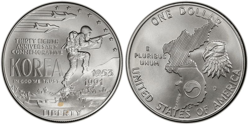 1991 Korean War Memorial Commemorative Dollar