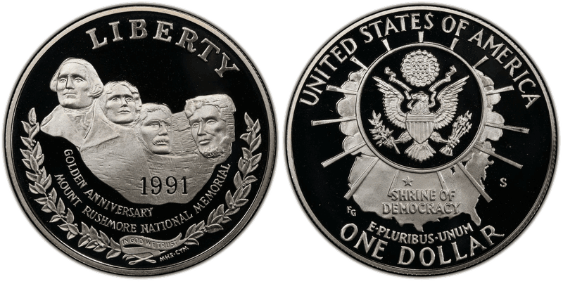 1991 (S) Proof Mount Rushmore Dollar