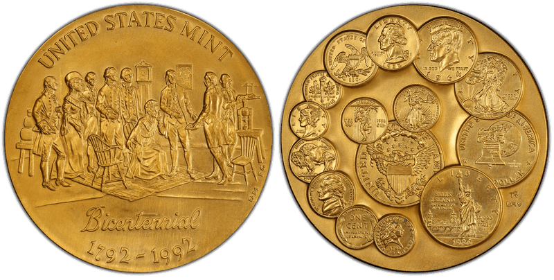1992 Bronze Medal U.S. Mint Bicentennial76mm Bronze