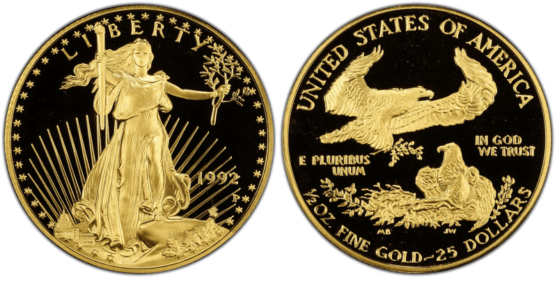 1992 (P) Proof American Eagle Twenty Five Dollar Gold