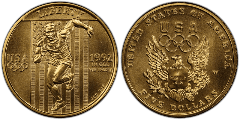 1992 XXV Olympiad Commemorative Five Dollar Gold
