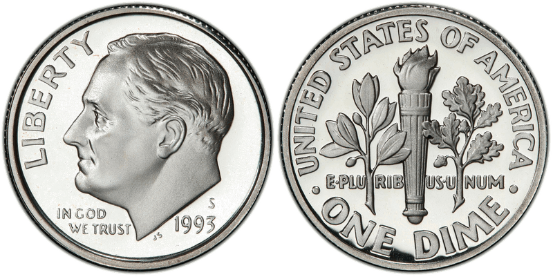 1993 (S) Proof Silver Roosevelt Dime