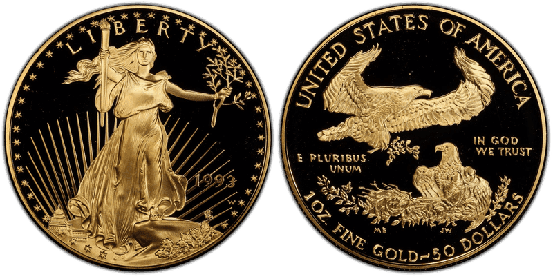 1993 (W) Proof American Eagle Fifty Dollar Gold