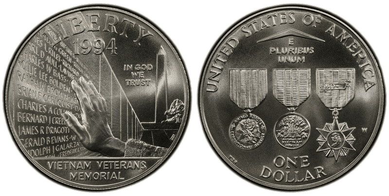 1994 Vietnam Veterans Memorial Commemorative Dollar