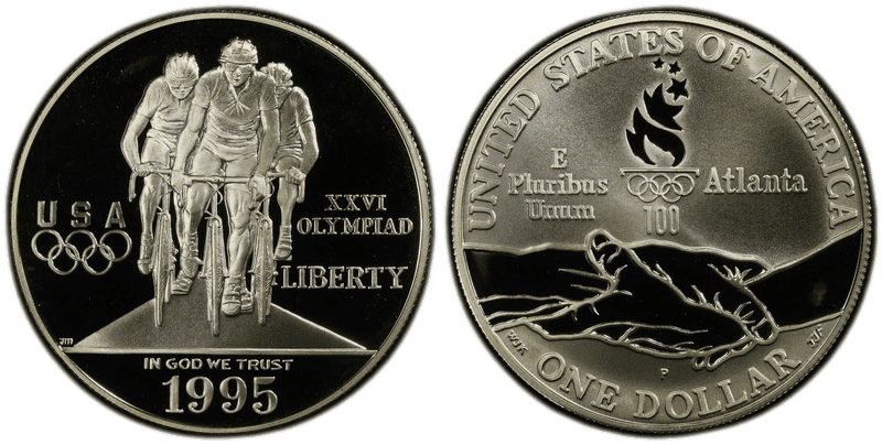 1995 (P) Atlanta Centennial Olympic Games Cycling Proof Dollar