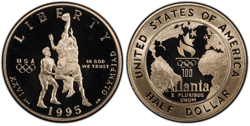 1995 (S) Proof Atlanta Centennial Olympic Games Basketball Commemorative Half Dollar