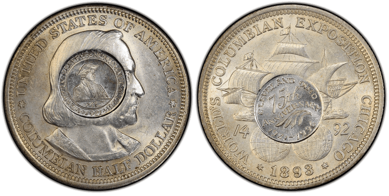 1996 Kennedy Half Dollar - Medal Western Reserve Numismatic Club C/M on 1893 Columbia