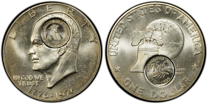 1996 Medal Western Reserve Numismatic Club C/M on 1976-S Silver $1