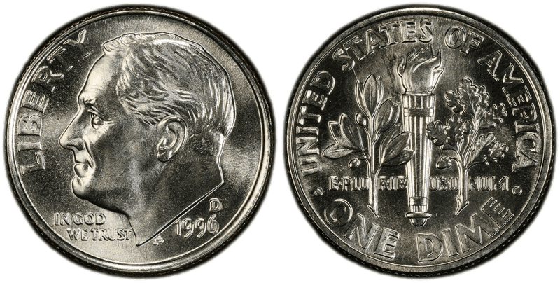 1996 Roosevelt Dime