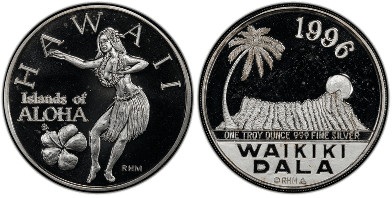 1996 Hawaiian Waikiki Dala - RHM X#MB123, Silver