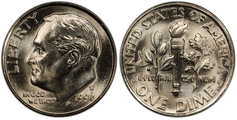 1996 (W) Roosevelt Dime