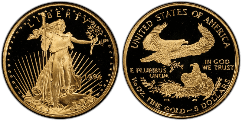 1996 (W) Proof American Eagle Five Dollar Gold
