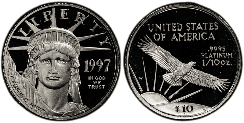 1997 (W) Proof American Eagle Ten Dollar Platinum