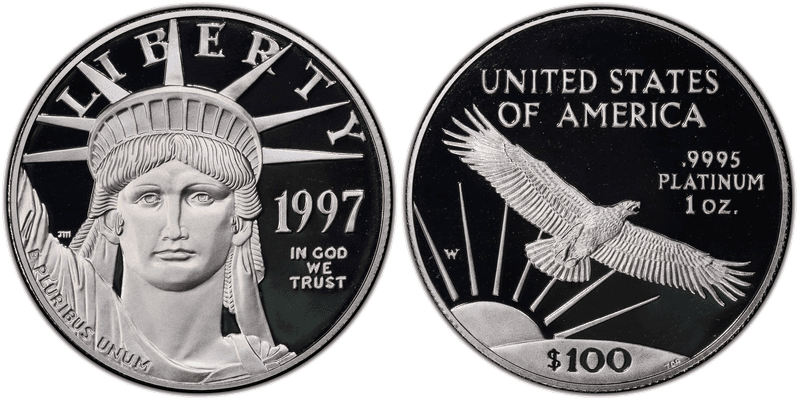 1997 (W) Proof American Eagle One Hundred Dollar Platinum