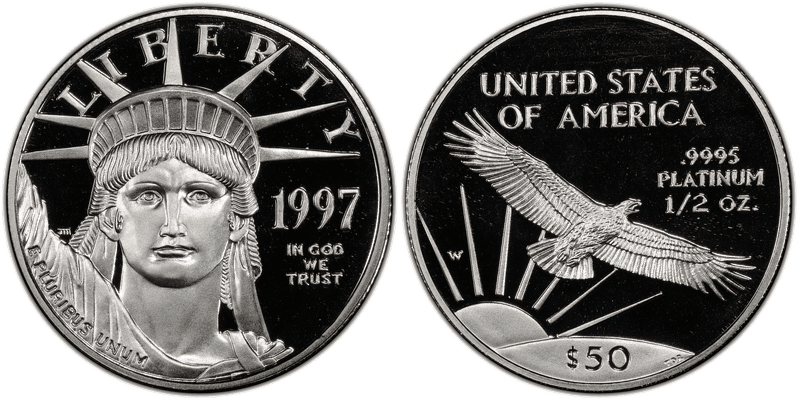 1997 (W) Proof American Eagle Fifty Dollar Platinum