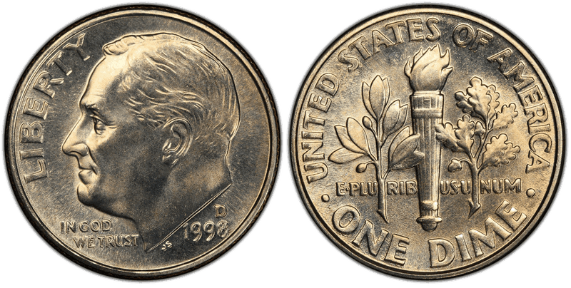1998 Roosevelt Dime
