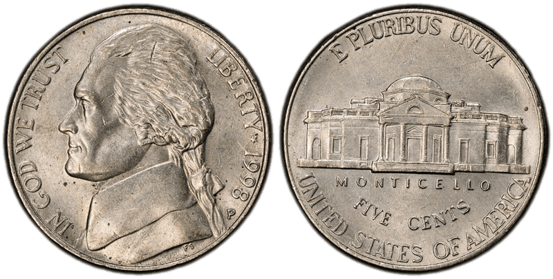 1998 (P) Jefferson Nickel