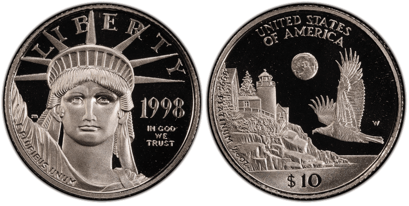 1998 (W) Proof American Eagle Ten Dollar Platinum