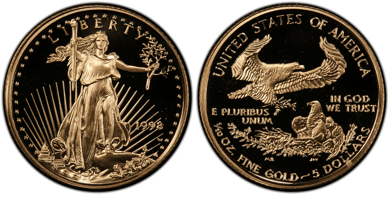 1998 (W) Proof American Eagle Five Dollar Gold
