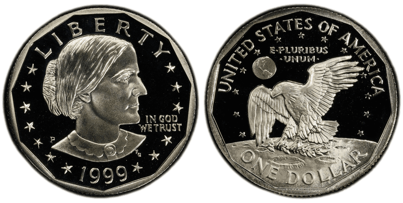 1999 (P) Proof Susan B. Anthony Dollar