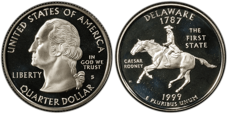 1999 (S) Proof Delaware Silver State Quarter
