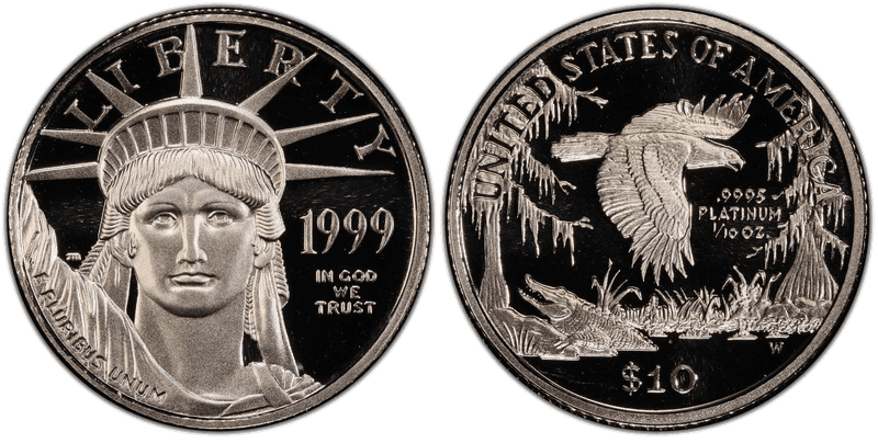 1999 (W) Proof American Eagle Ten Dollar Platinum